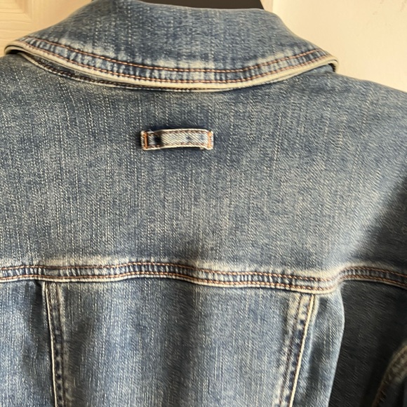 White House black market peplum trucker denim jacket M - Picture 9 of 11